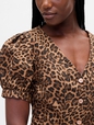 Puff-Sleeve Seamed Top