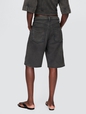 11" Mid Rise French Terry Denim Longline Shorts
