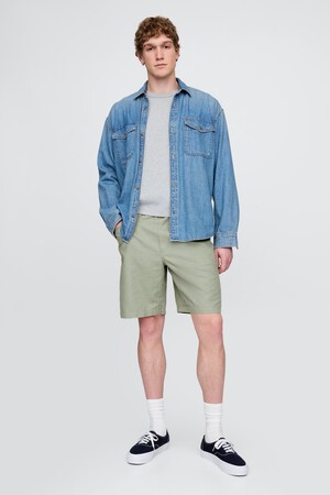 Linen-Cotton Easy Shorts