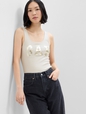 Ribbed Gap Logo Tank Top