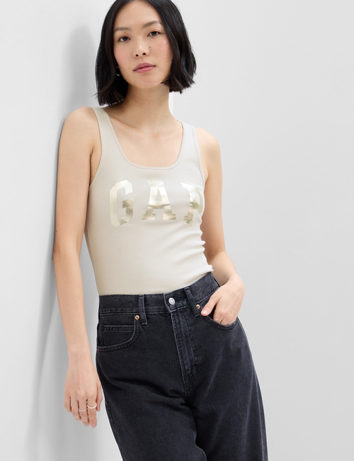 Ribbed Gap Logo Tank Top