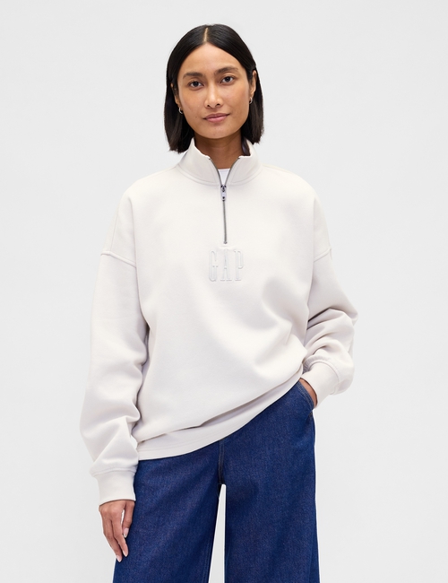 VintageSoft Oversized Logo Quarter-Zip Pullover