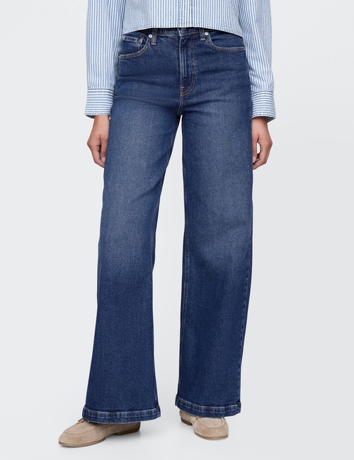 Curvy High Rise Stride Wide-Leg Jeans