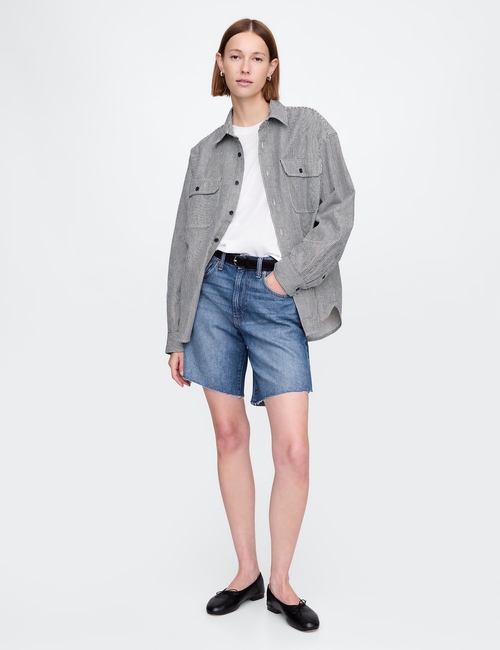 8" Mid Rise '90s Loose Denim Bermuda Shorts