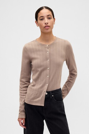 Ribbed Pointelle Top