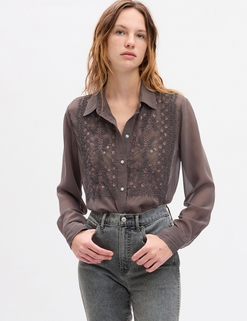 Beaded Boyfriend Shirt