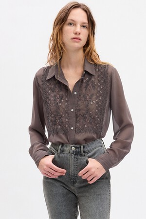 Beaded Boyfriend Shirt