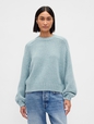 Relaxed Saddle-Sleeve Crewneck Sweater