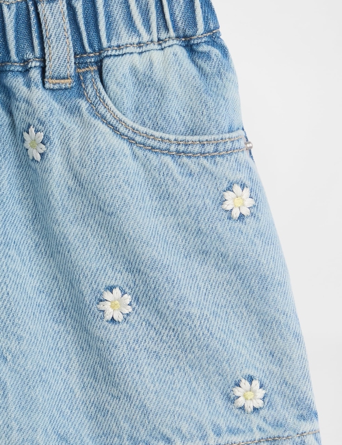 Baby & Toddler Embroidered Denim Stride Shorts