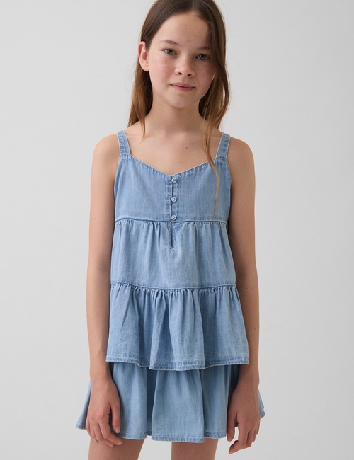 TIERED DENIM TANK