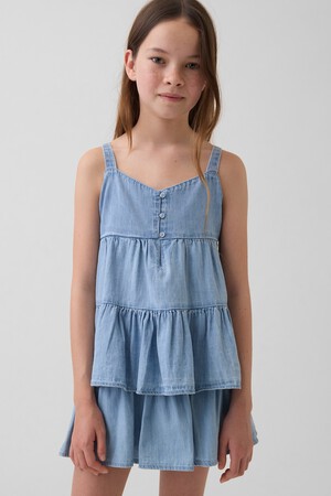TIERED DENIM TANK