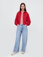 French Terry Oversized Zip Wedge Hoodie