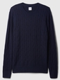 CashSoft Cable-Knit Crewneck Sweater
