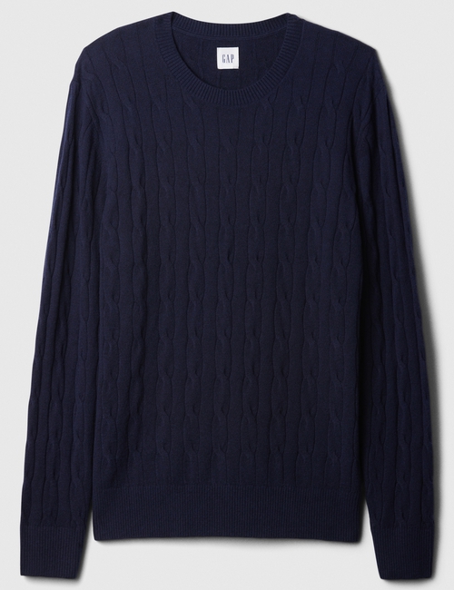 CashSoft Cable-Knit Crewneck Sweater