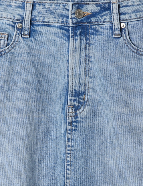 Denim Midi Pencil Skirt