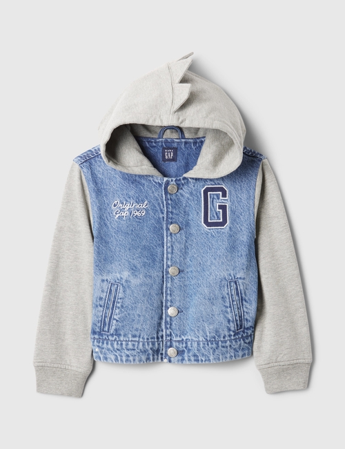 Baby & Toddler Dino Varsity Denim Hoodie Jacket