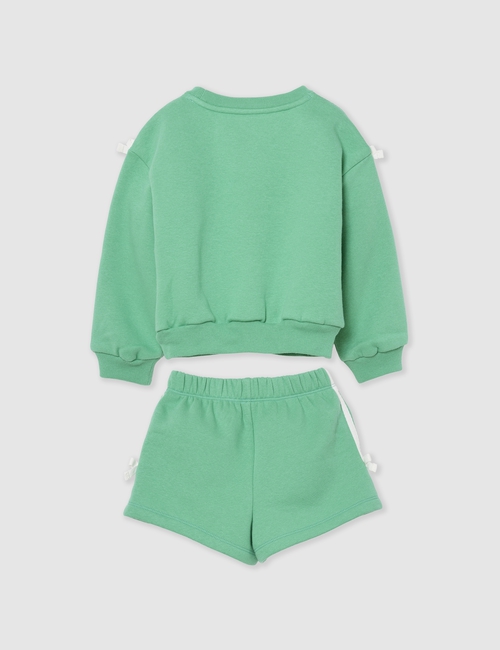 LS ATHLETIC FLC CREW X SHORT SET