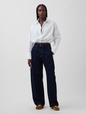Poplin Oversized Tie-Hem Crop Shirt