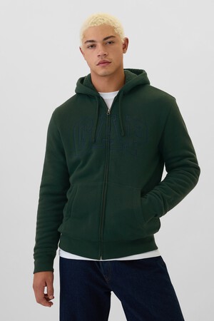 Gap Logo Sherpa-Lined Zip Hoodie