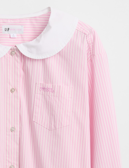 GAP X SL PETER PAN COLLAR CROPPED LS SHIRT