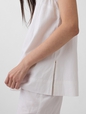 Linen-Blend Shell Tank Top