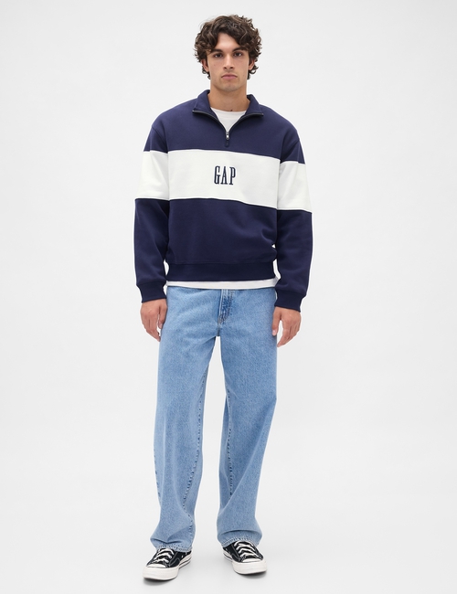 VintageSoft Colorblock Logo Half-Zip Pullover