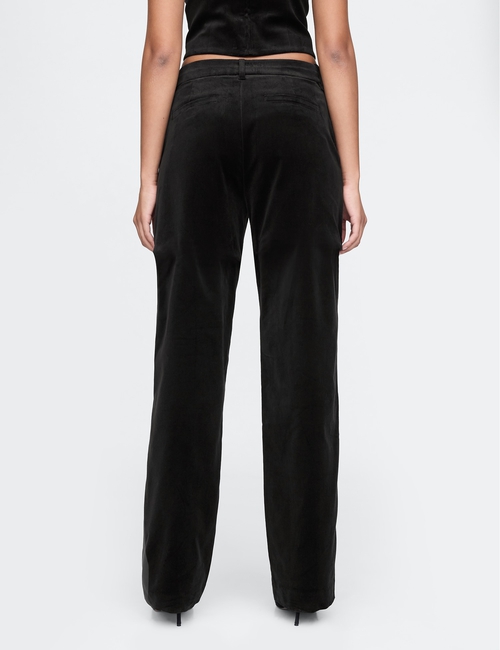 High Rise Velvet Straight Pants