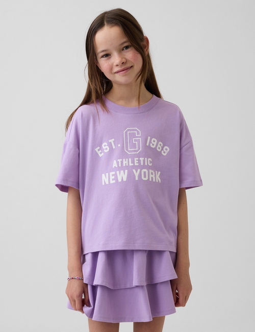 Kids Oversized Crop Logo T-Shirt