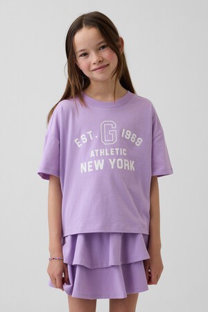 Kids Oversized Crop Logo T-Shirt