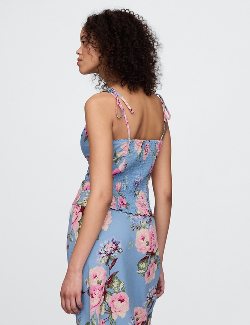Linen-Blend Tie-Strap Cami