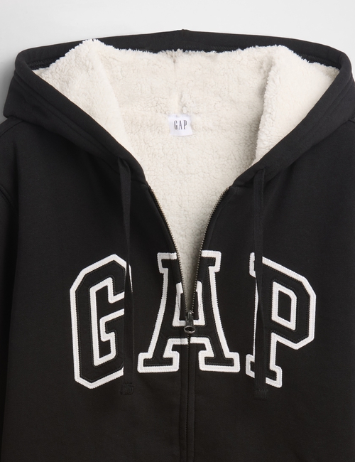 Relaxed Gap Logo Sherpa-Lined Zip Hoodie