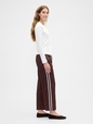 Relaxed Straight-Leg Stripe Satin Pants
