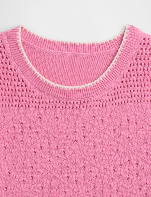 Kids Relaxed Mixed-Stitch Sweater Top