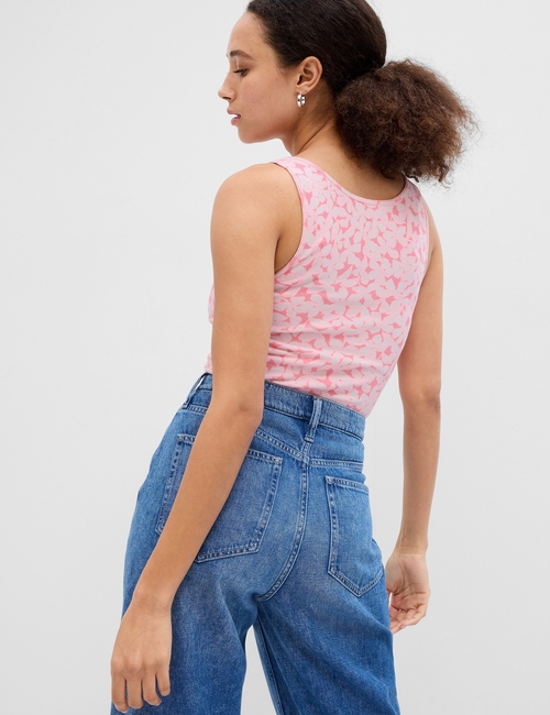 Ribbed Gap Logo Tank Top