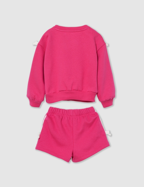 LS ATHLETIC FLC CREW X SHORT SET