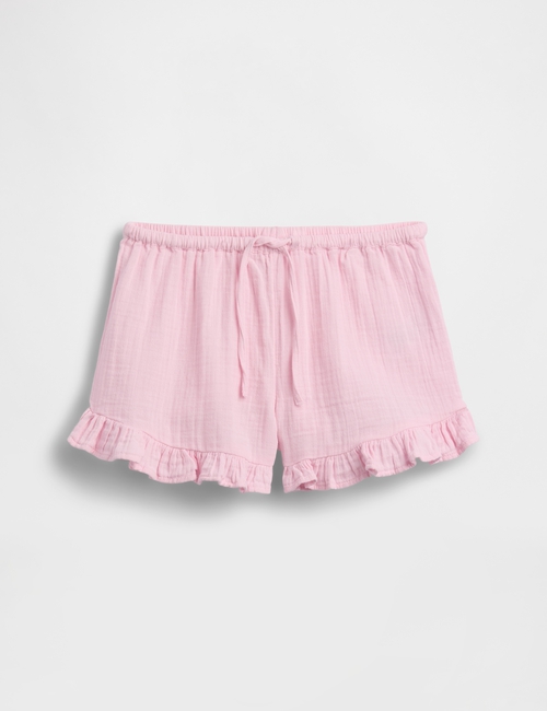 Kids Cotton Gauze Easy Ruffle Shorts