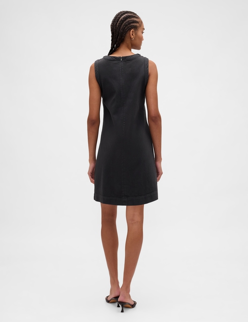 Jewel-Neck Mini Shift Dress