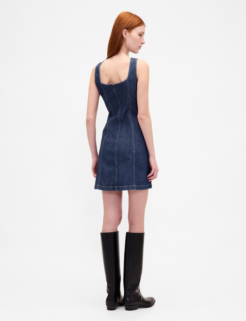 SL SCOOP BTN UP MINI DRESS - DK AMRITH