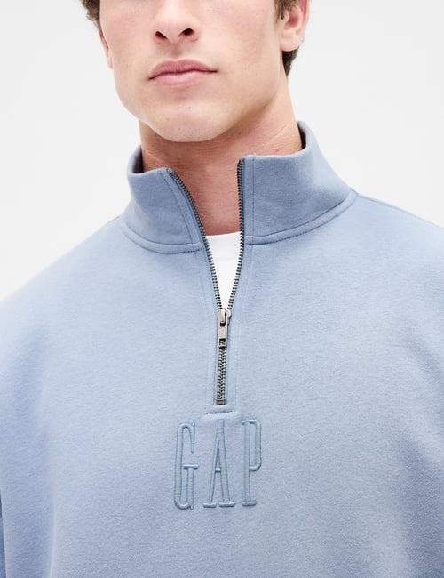 VintageSoft Oversized Logo Quarter-Zip Pullover