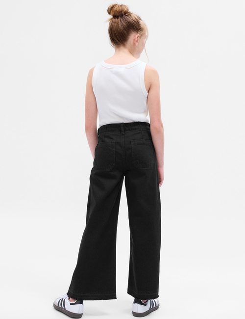 Kids High Rise Stride Wide-Leg Ankle Jeans