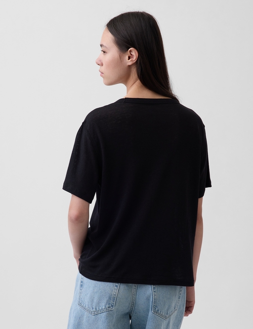 Linen-Blend Relaxed T-Shirt