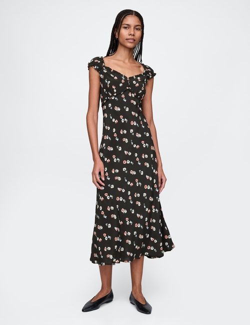 Crepe Sweetheart Maxi Dress