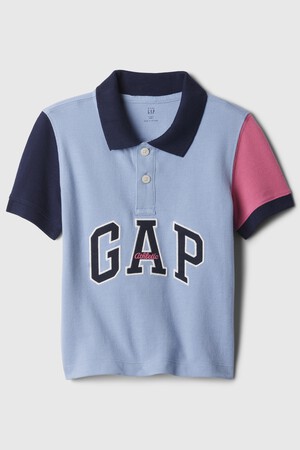 تي شيرت بولو بشعار جاب مقسم بألوان للأطفال بسن المشي