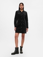 Velvet Denim Mini Shirtdress