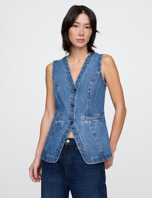 Longline Denim Vest