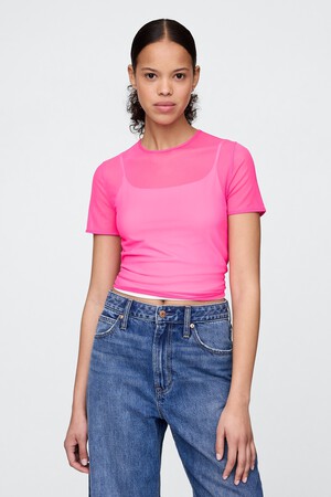Mesh Cropped T-Shirt