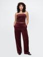 High Rise Velvet Straight Pants