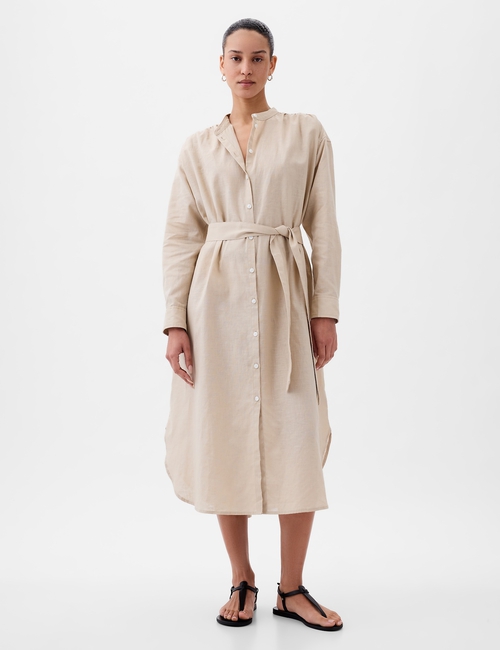 Linen Blend Maxi Dress
