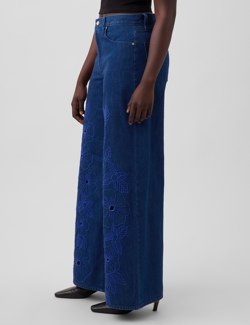 Gap × HFR Low Slung Floral Extra Baggy Jeans by Atelier Ndigo