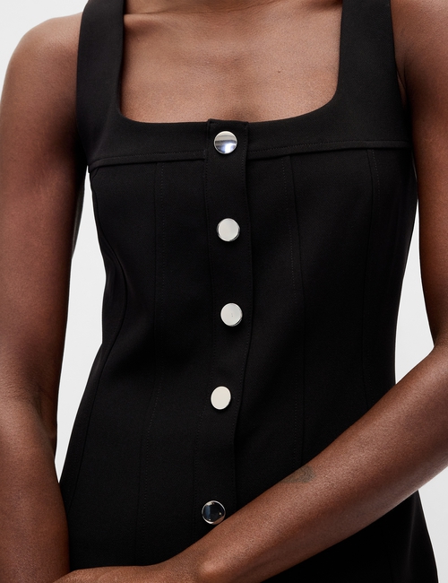 SL SCOOP BTN UP MINI DRESS